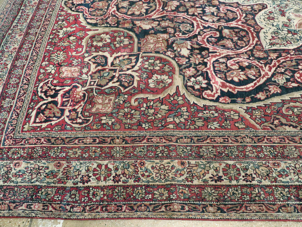 Antique Lavar Kerman Carpet, No.20226 - Staging