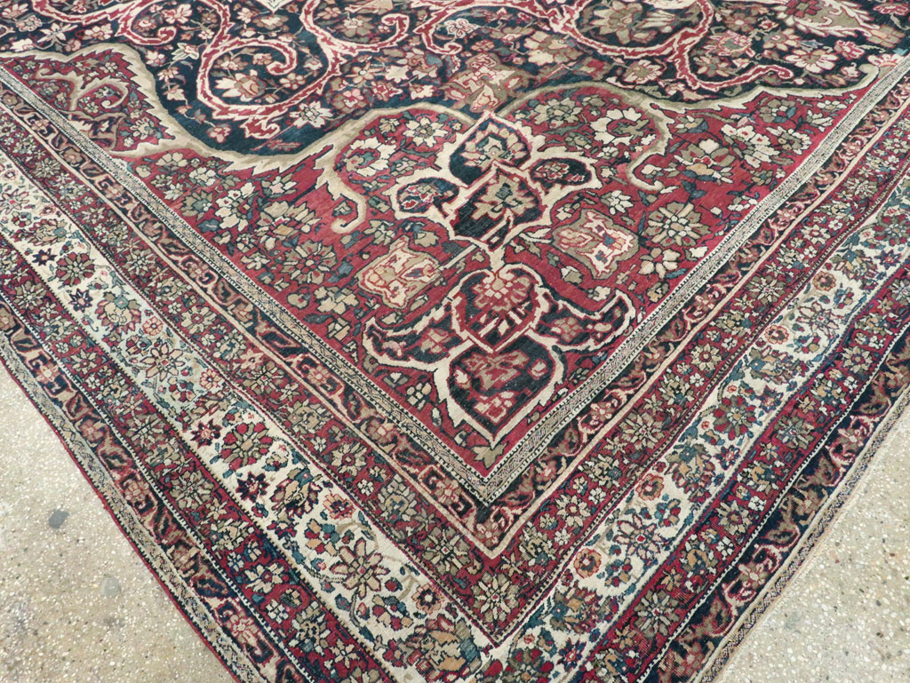 Antique Lavar Kerman Carpet, No.20226 - Staging
