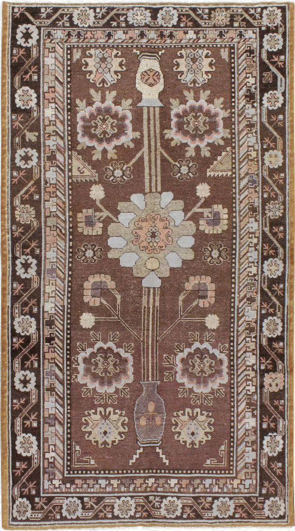 Antique East Turkestan Khotan Carpet, No.20263 - Staging