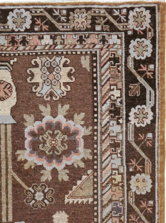 Antique East Turkestan Khotan Carpet, No.20263 - Staging