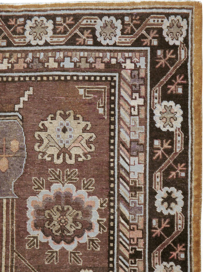 Antique East Turkestan Khotan Carpet, No.20263 - Staging