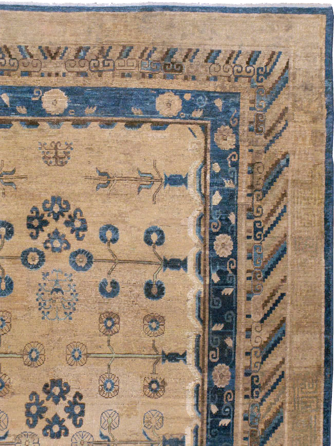 Antique East Turkestan Khotan Carpet, No.20271 - Staging