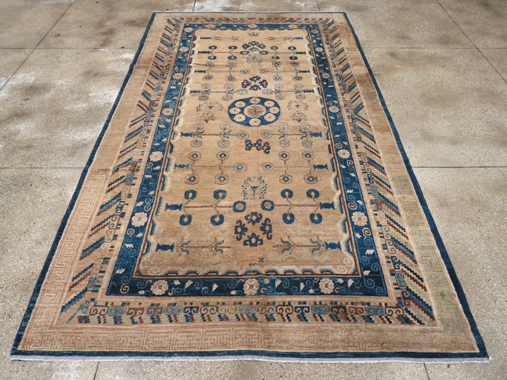 Antique East Turkestan Khotan Carpet, No.20271 - Staging