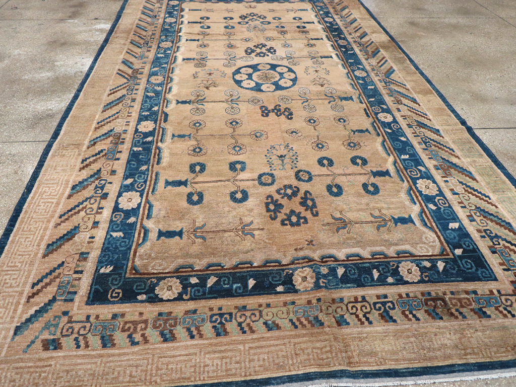 Antique East Turkestan Khotan Carpet, No.20271 - Staging