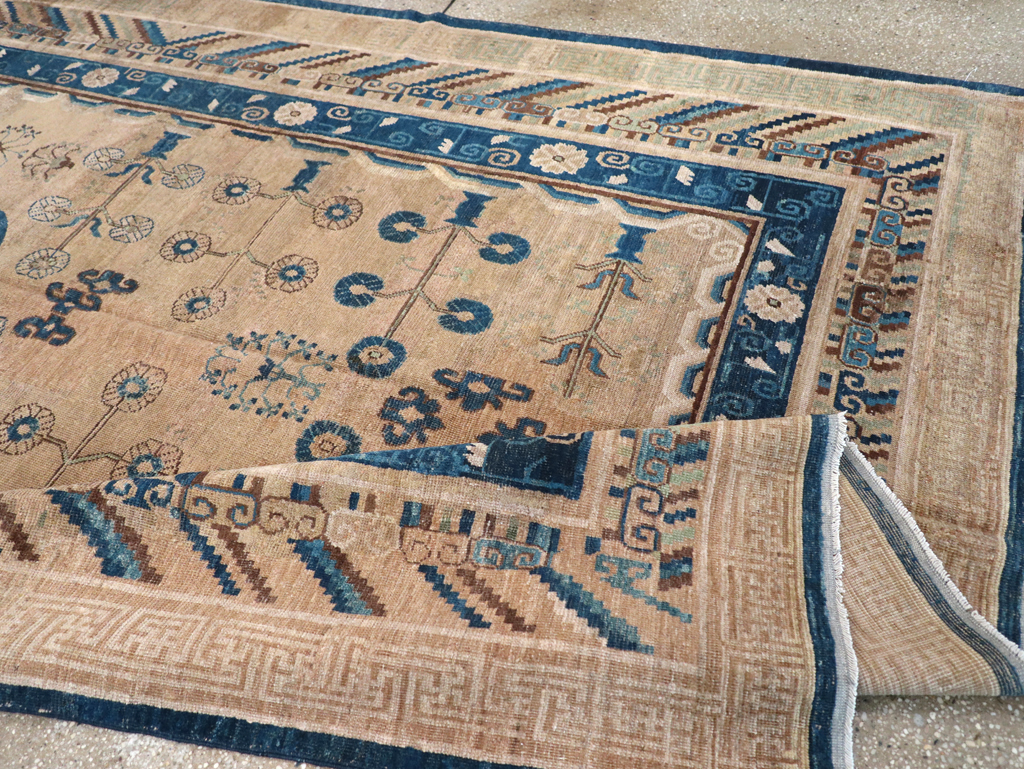 Antique East Turkestan Khotan Carpet, No.20271 - Staging