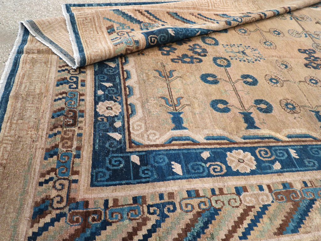 Antique East Turkestan Khotan Carpet, No.20271 - Staging
