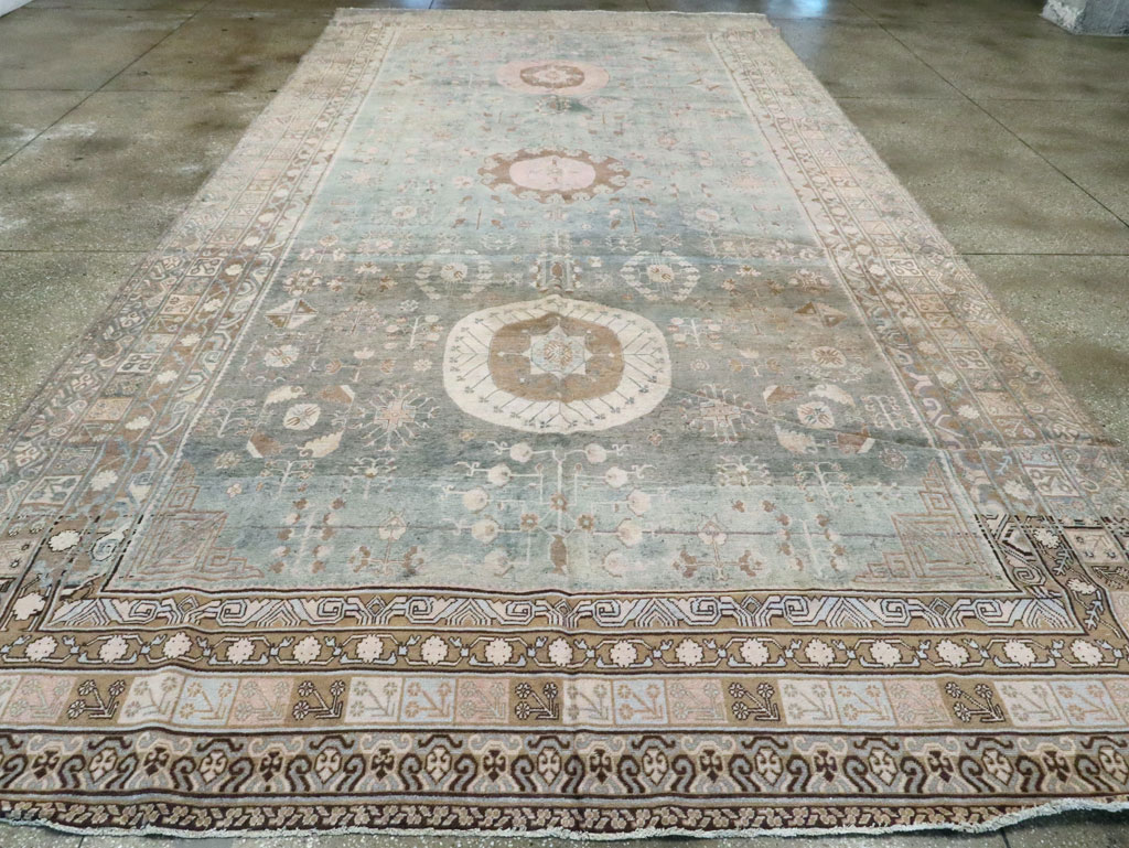 Antique East Turkestan Khotan Carpet, No.20277 - Staging