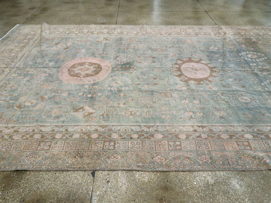 Antique East Turkestan Khotan Gallery Carpet, No.20277 - Staging