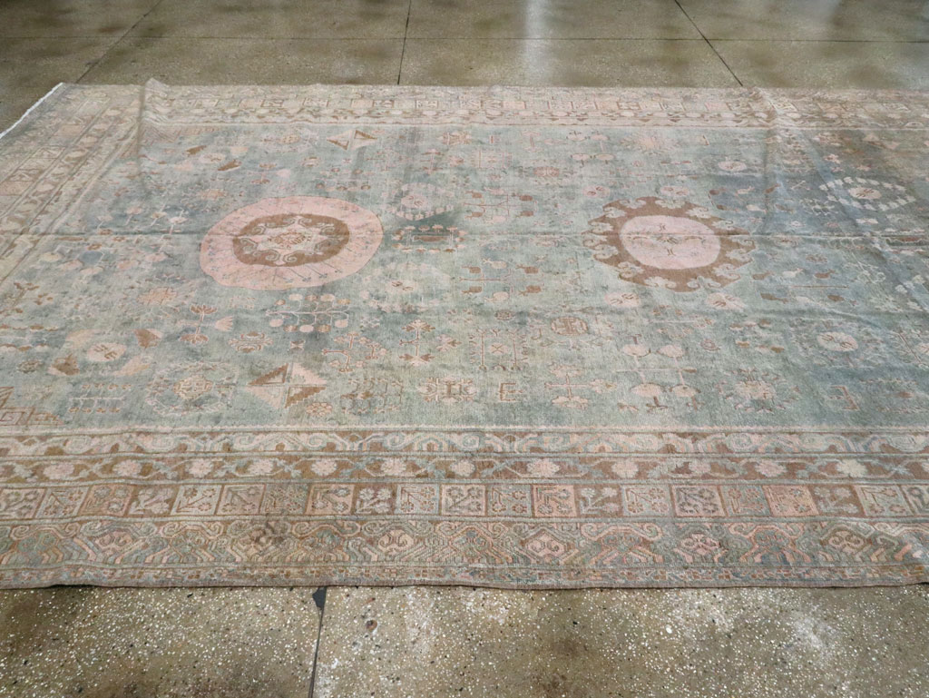 Antique East Turkestan Khotan Gallery Carpet, No.20277 - Staging