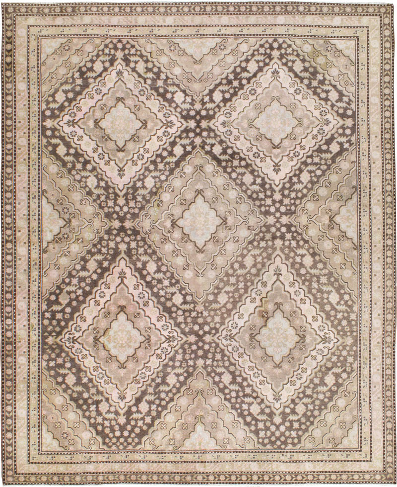 Antique East Turkestan Khotan Square Carpet, No.20278 - Staging