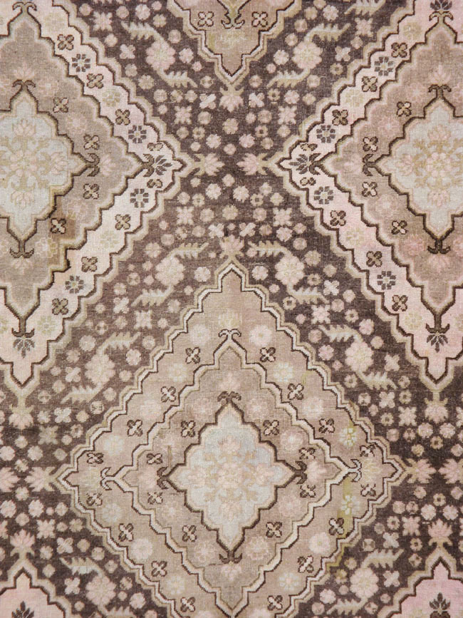 Antique East Turkestan Khotan Square Carpet, No.20278 - Staging