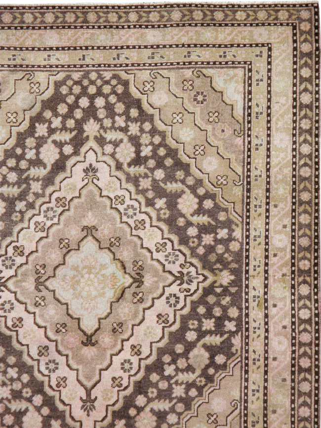 Antique East Turkestan Khotan Square Carpet, No.20278 - Staging