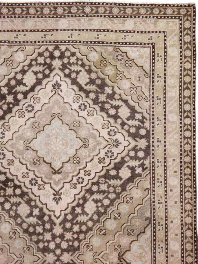 Antique East Turkestan Khotan Square Carpet, No.20278 - Staging