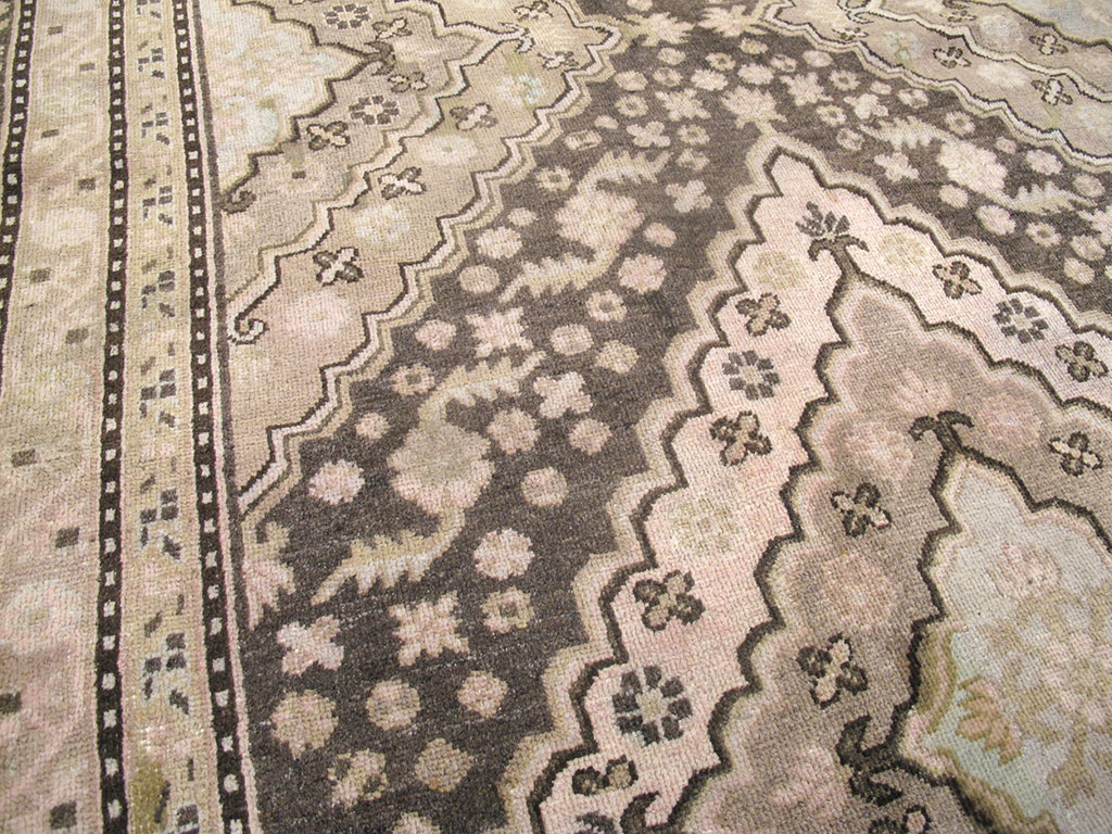Antique East Turkestan Khotan Square Carpet, No.20278 - Staging