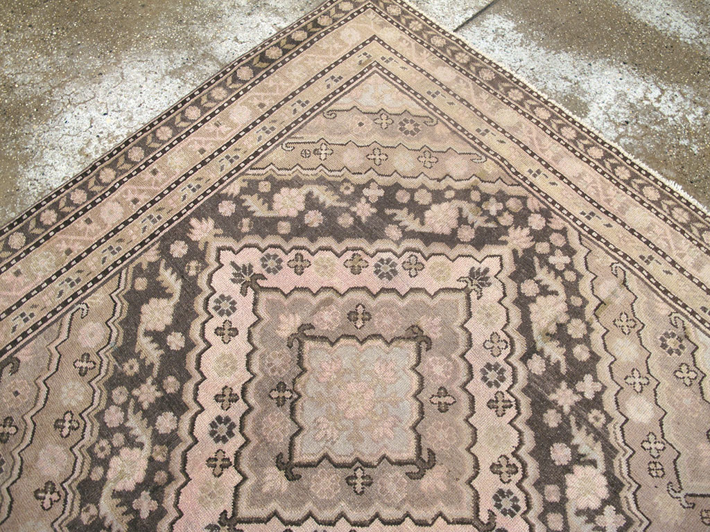 Antique East Turkestan Khotan Square Carpet, No.20278 - Staging