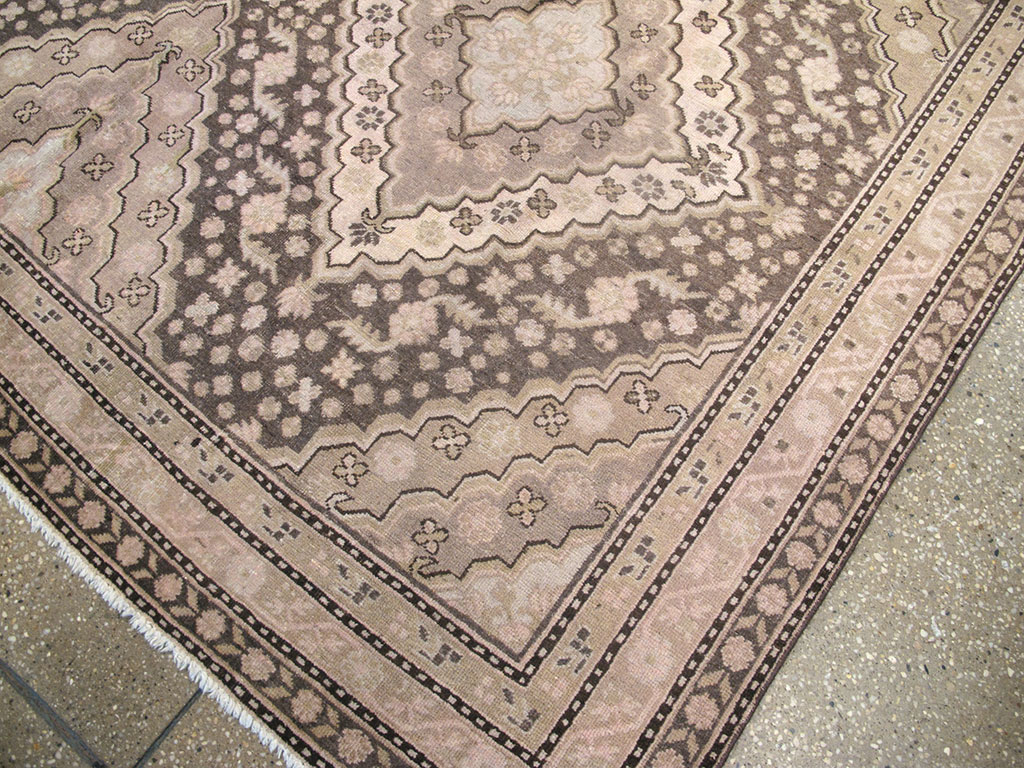 Antique East Turkestan Khotan Square Carpet, No.20278 - Staging