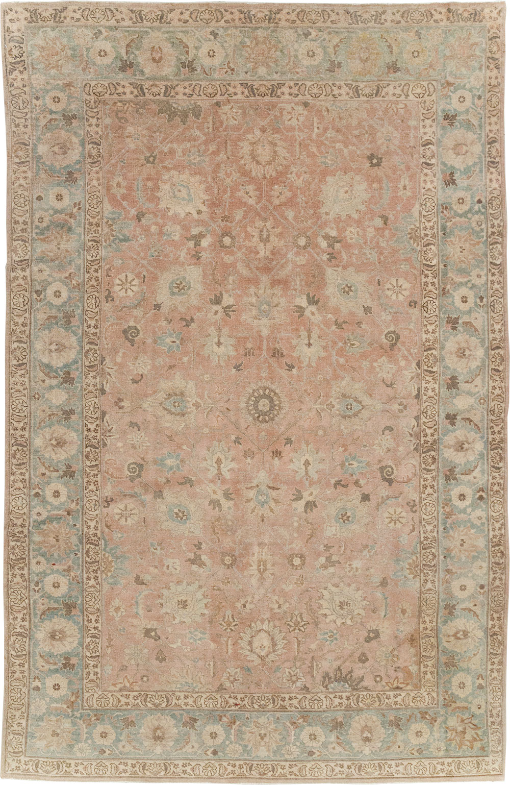 Antique Persian Tabriz Accent Carpet, No.20290 - Staging