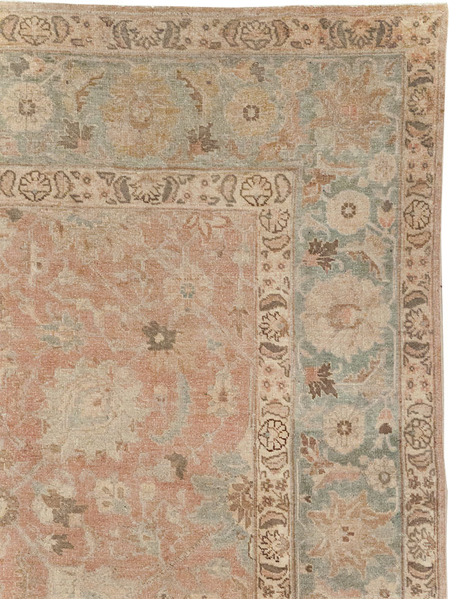 Antique Persian Tabriz Accent Carpet, No.20290 - Staging