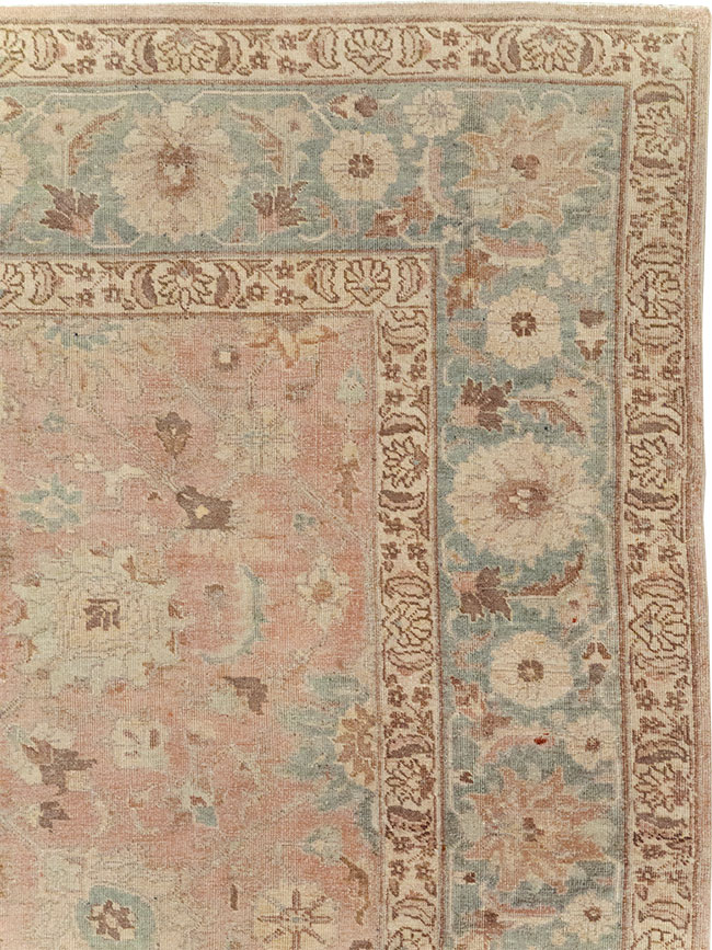 Antique Persian Tabriz Accent Carpet, No.20290 - Staging