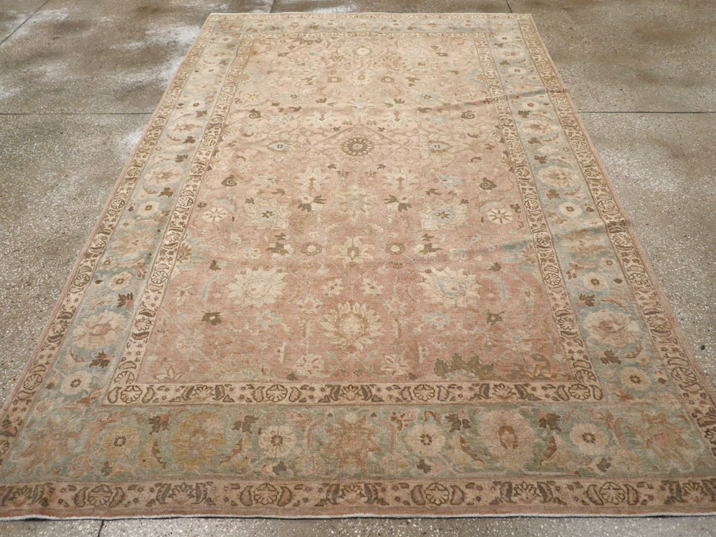 Antique Persian Tabriz Accent Carpet, No.20290 - Staging