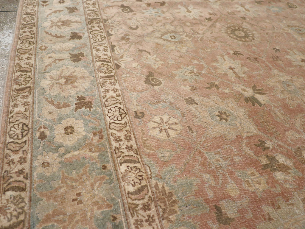 Antique Persian Tabriz Accent Carpet, No.20290 - Staging