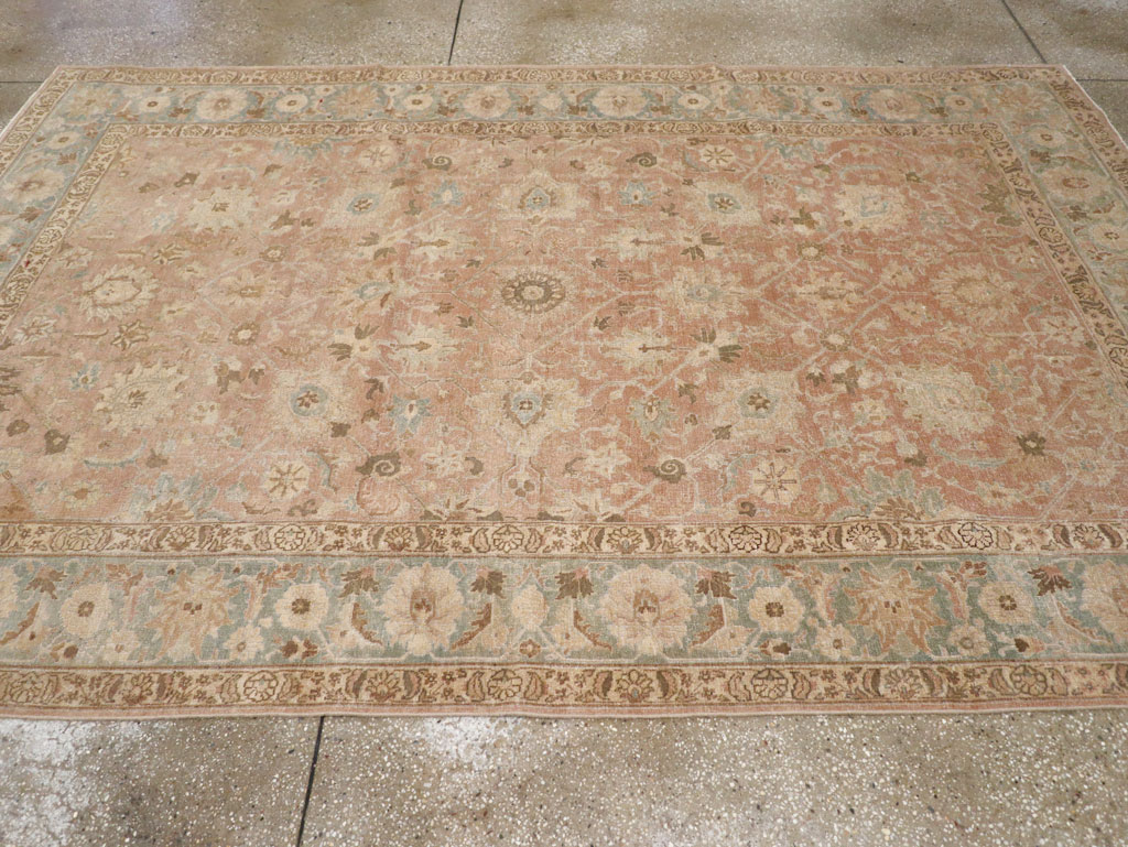 Antique Persian Tabriz Accent Carpet, No.20290 - Staging