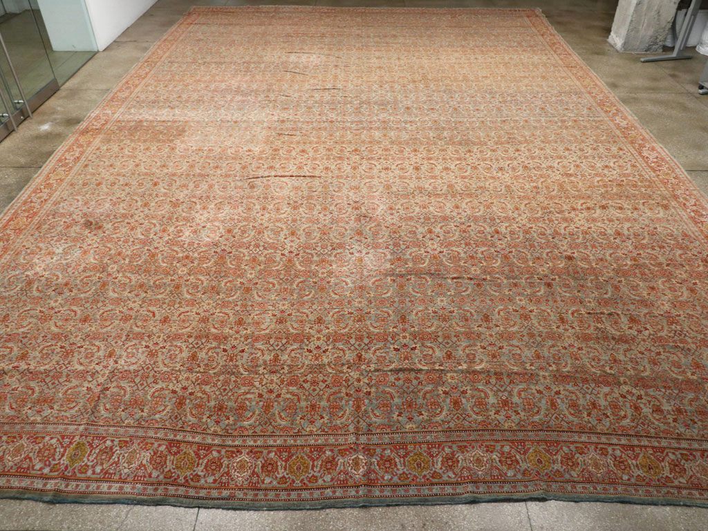 Antique Persian Senneh Carpet, No.20301 - Staging