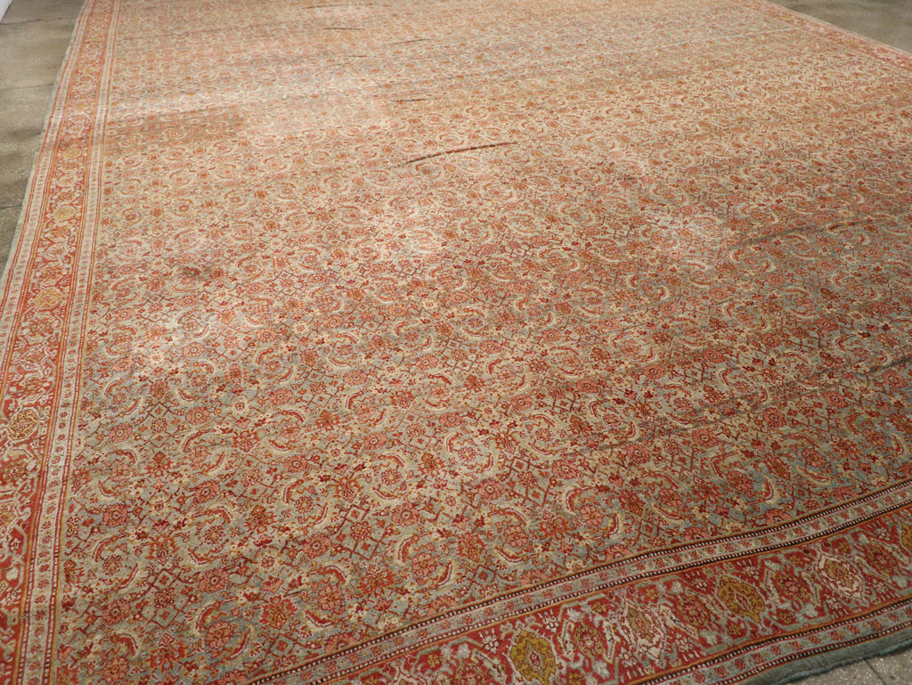 Antique Persian Senneh Carpet, No.20301 - Staging