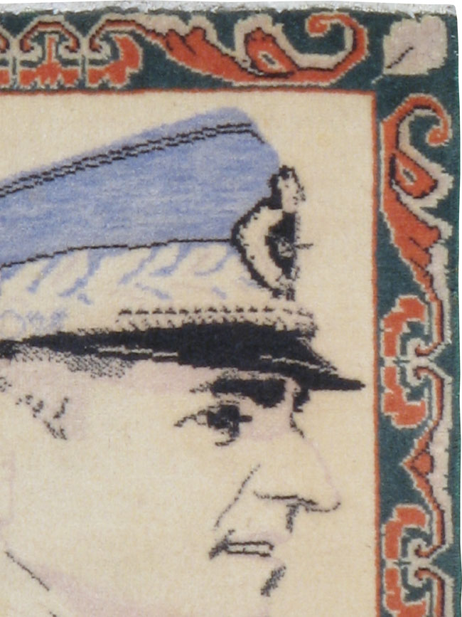 Vintage Persian Tabriz Pictorial  Rug, No.20311 - Staging