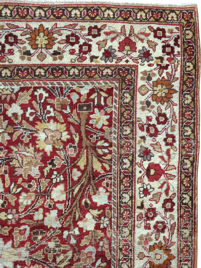 Vintage Persian Mashad Square Carpet, No.20328 - Staging