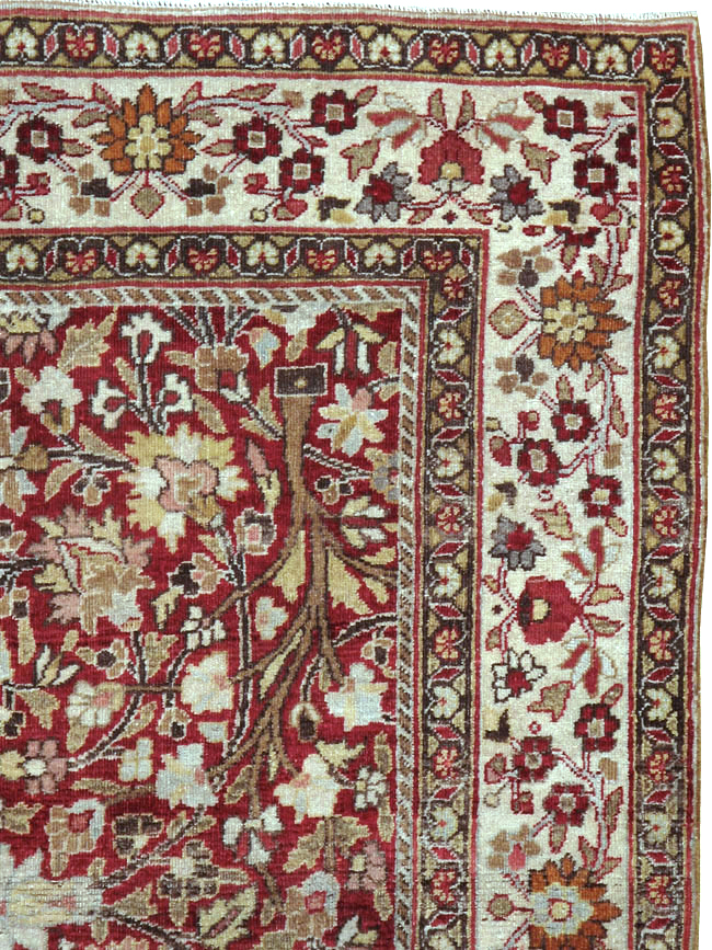 Vintage Persian Mashad Square Carpet, No.20328 - Staging