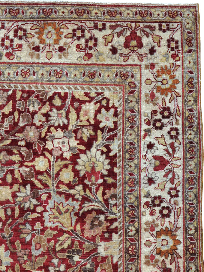 Vintage Persian Mashad Square Carpet, No.20328 - Staging