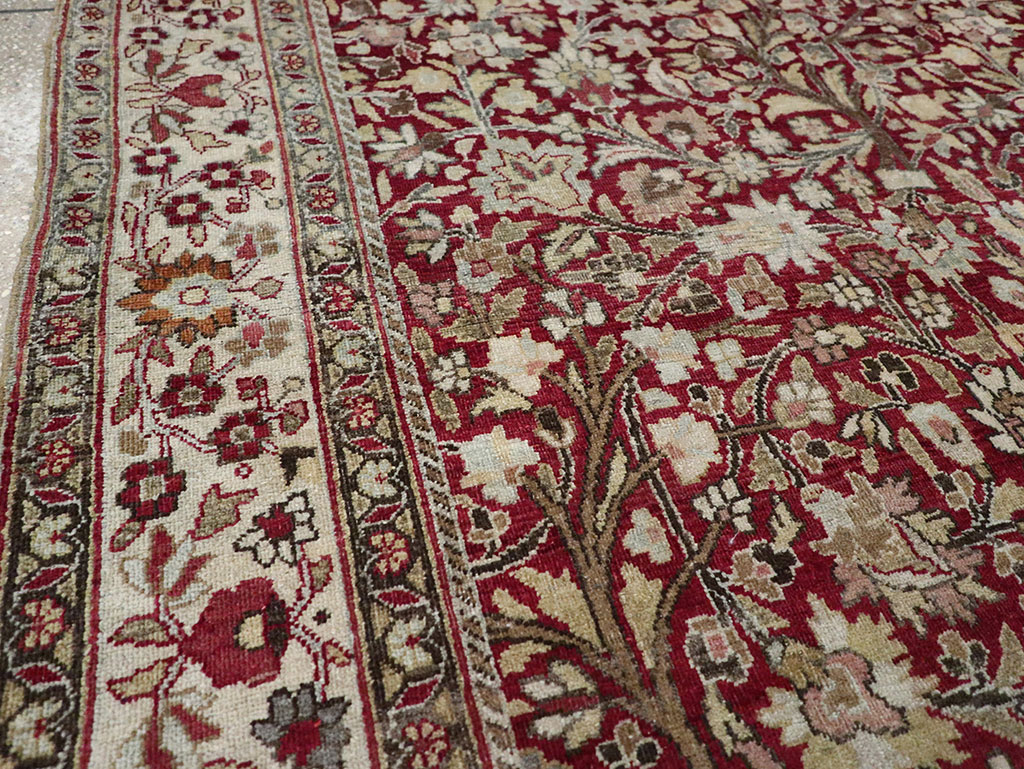 Vintage Persian Mashad Square Carpet, No.20328 - Staging