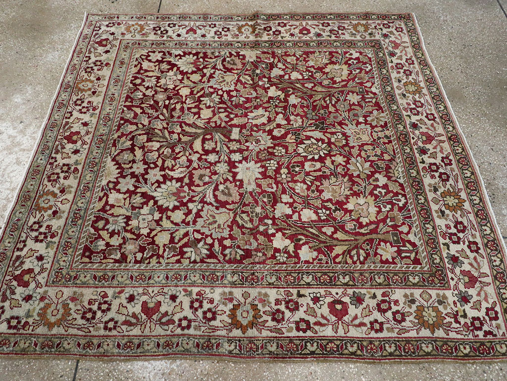 Vintage Persian Mashad Square Carpet, No.20328 - Staging