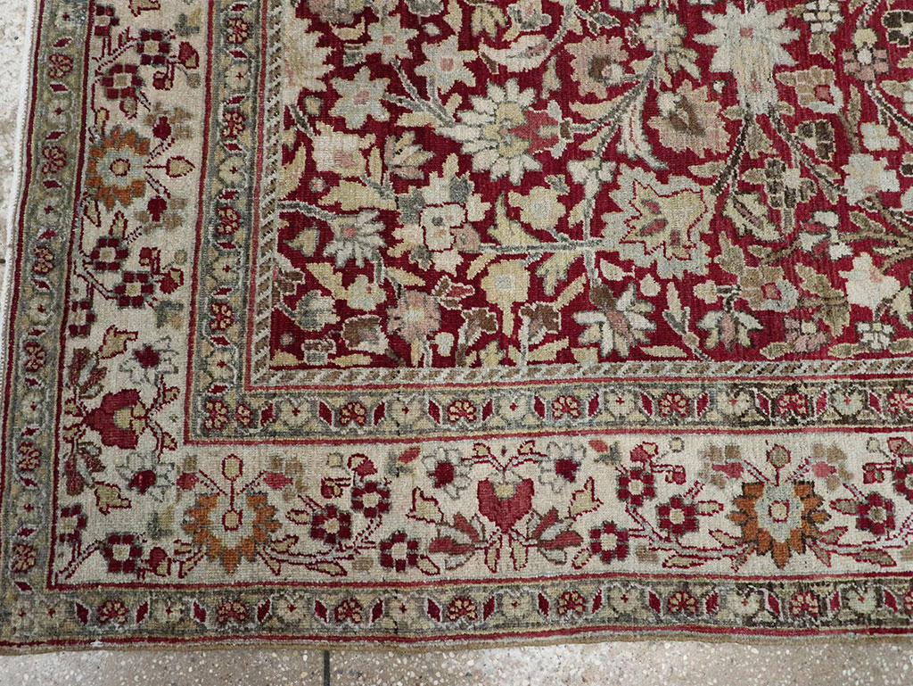 Vintage Persian Mashad Square Carpet, No.20328 - Staging