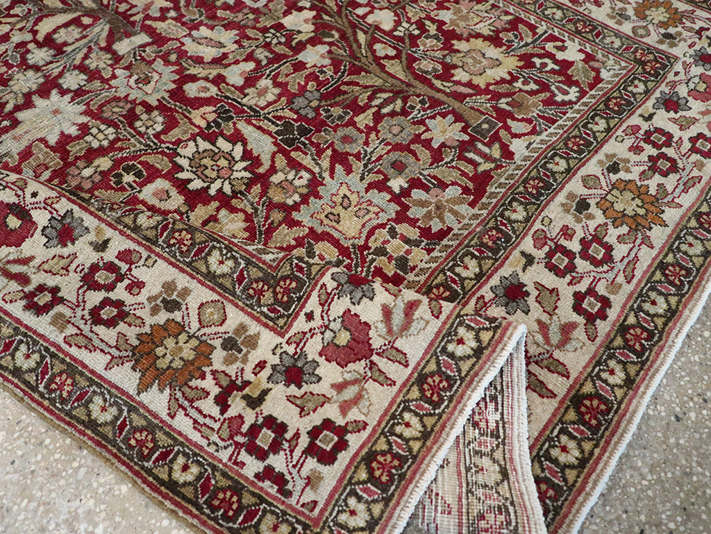 Vintage Persian Mashad Square Carpet, No.20328 - Staging