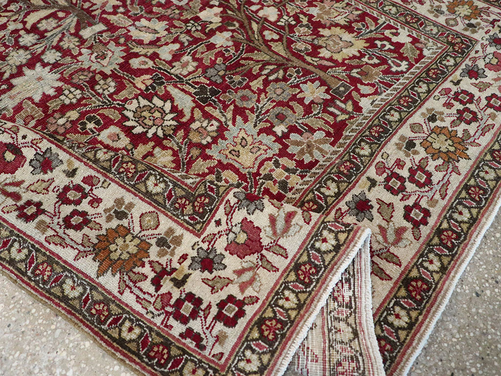 Vintage Persian Mashad Square Carpet, No.20328 - Staging