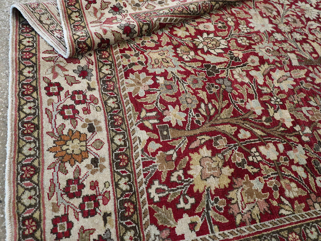 Vintage Persian Mashad Square Carpet, No.20328 - Staging