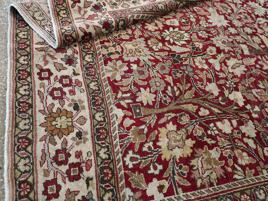 Vintage Persian Mashad Square Carpet, No.20328 - Staging