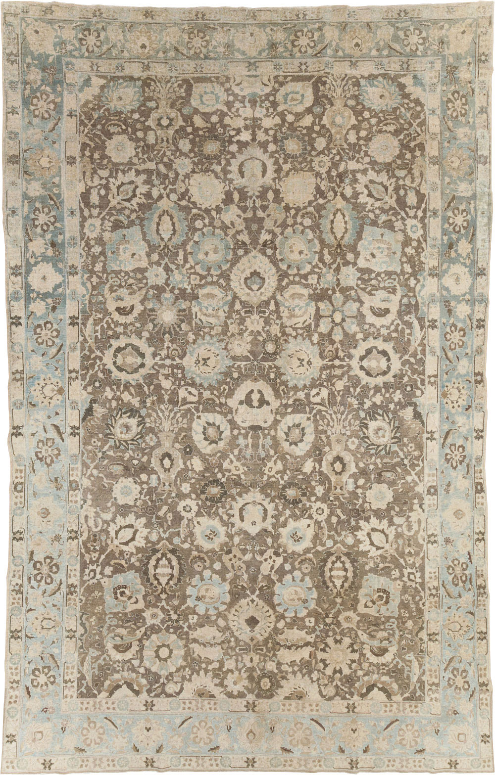 Antique Persian Tabriz Large Room Size Carpet, No.20335 - Staging