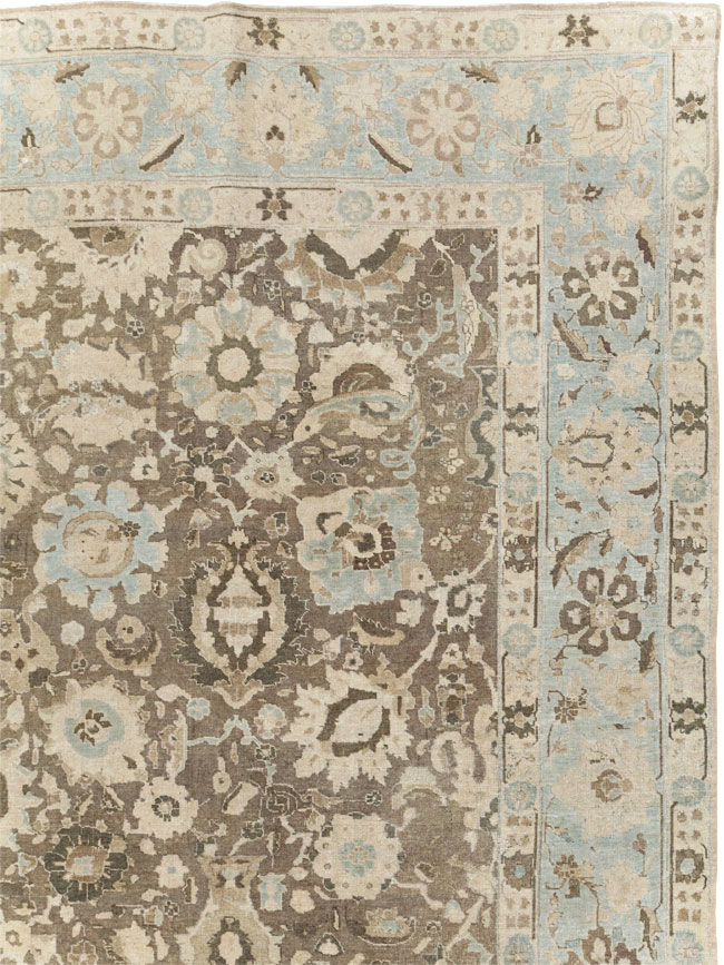 Antique Persian Tabriz Large Room Size Carpet, No.20335 - Staging