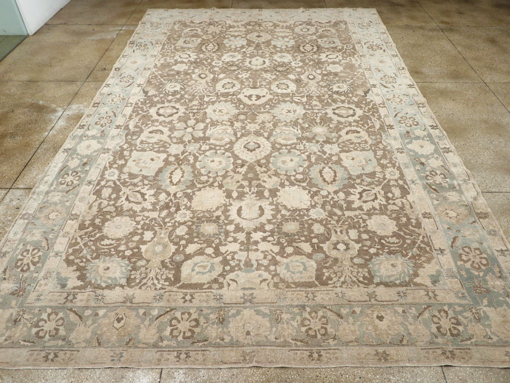 Antique Persian Tabriz Large Room Size Carpet, No.20335 - Staging