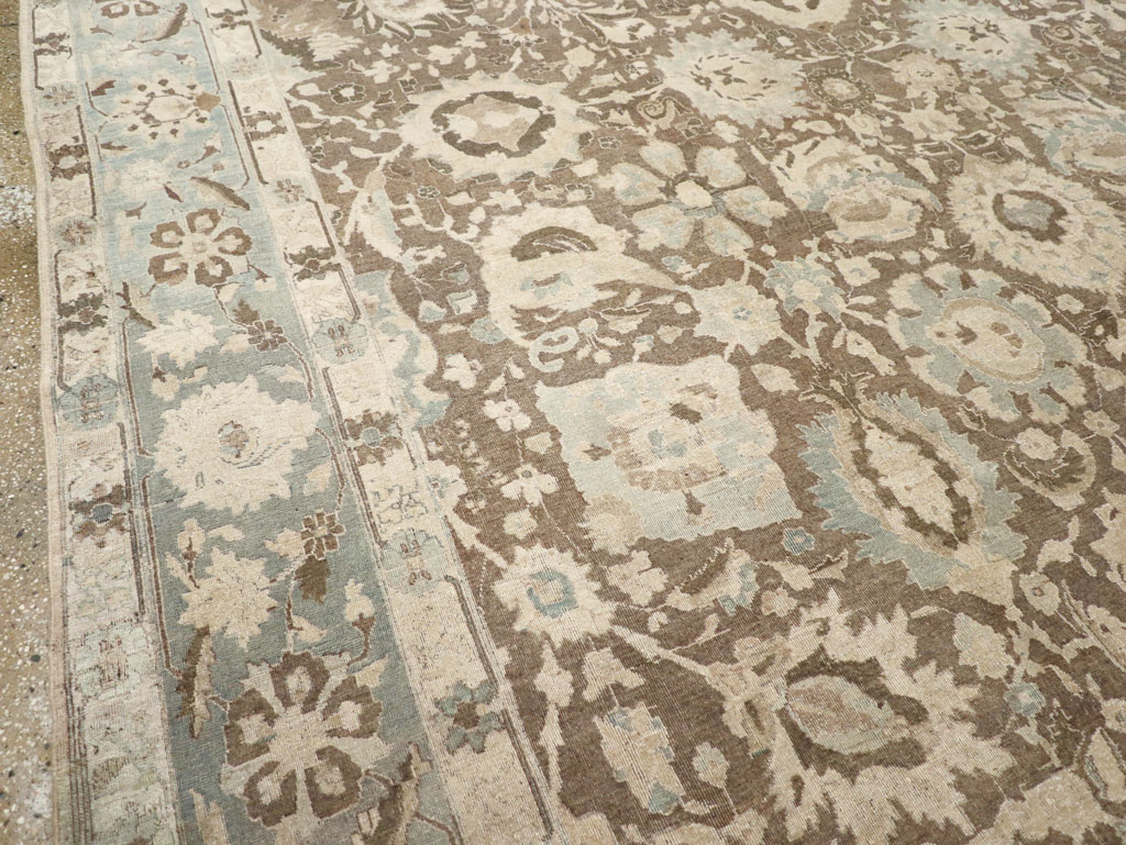 Antique Persian Tabriz Large Room Size Carpet, No.20335 - Staging