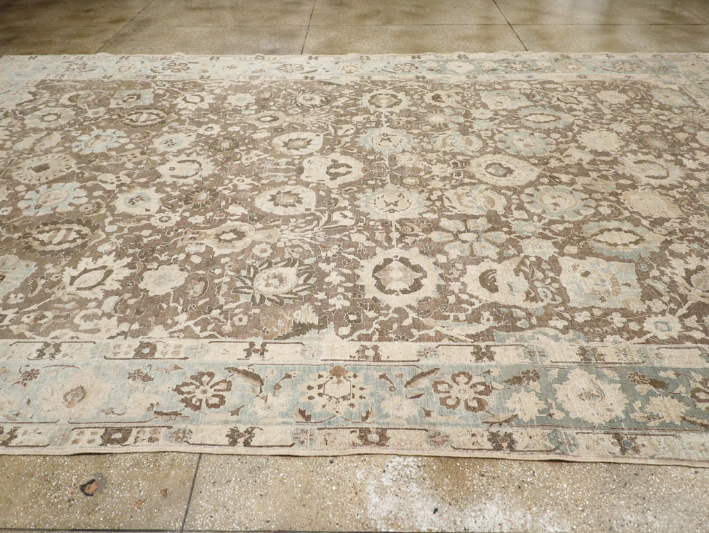 Antique Persian Tabriz Large Room Size Carpet, No.20335 - Staging