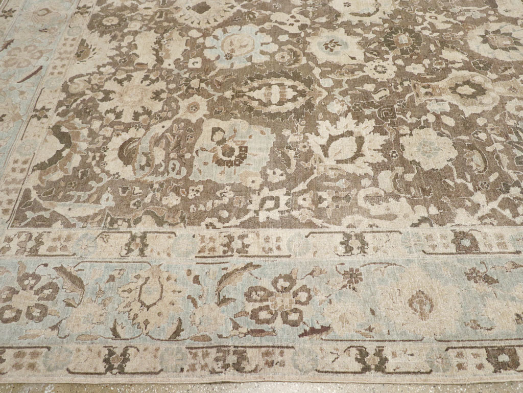 Antique Persian Tabriz Large Room Size Carpet, No.20335 - Staging