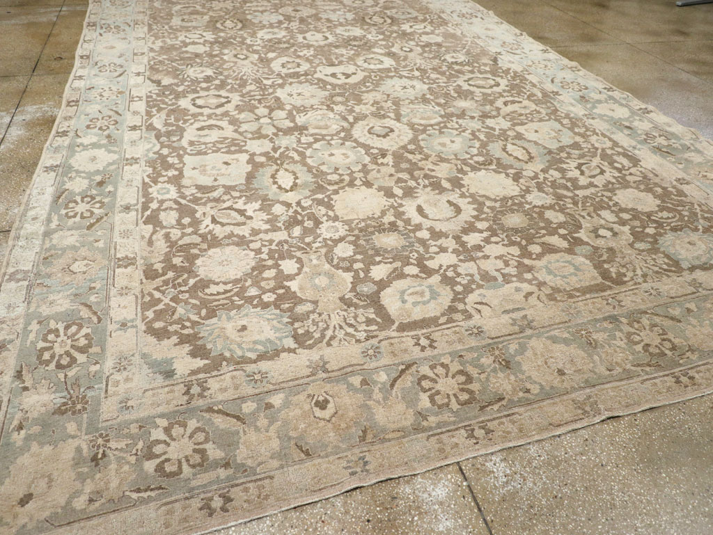 Antique Persian Tabriz Large Room Size Carpet, No.20335 - Staging