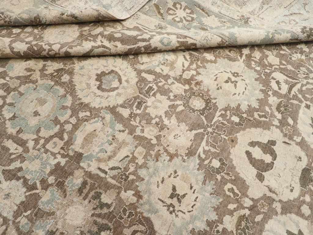 Antique Persian Tabriz Large Room Size Carpet, No.20335 - Staging