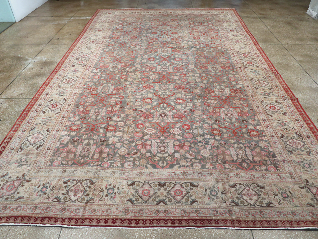 Antique Persian Tabriz Carpet, No.20338 - Staging