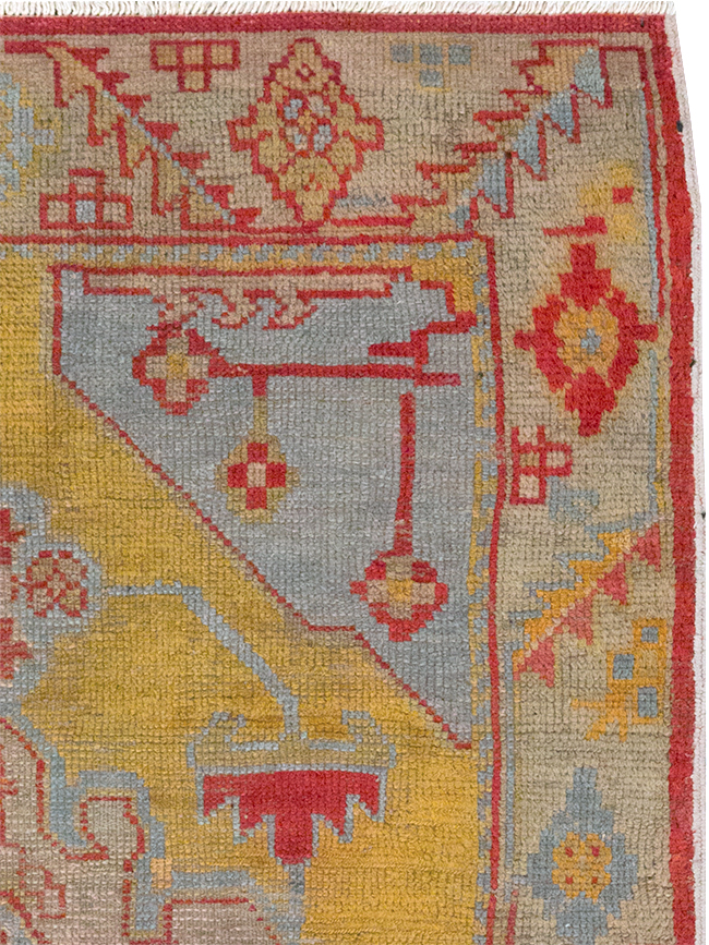 Vintage Turkish Oushak Throw Rug, No.20341 - Staging
