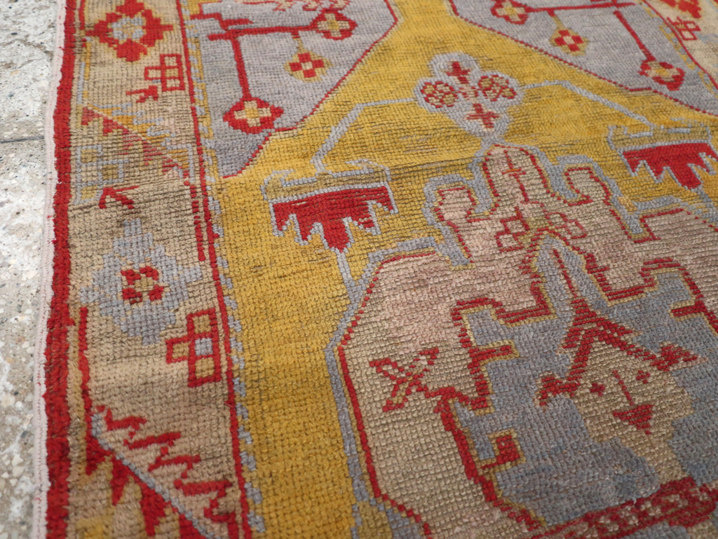 Vintage Turkish Oushak Throw Rug, No.20341 - Staging